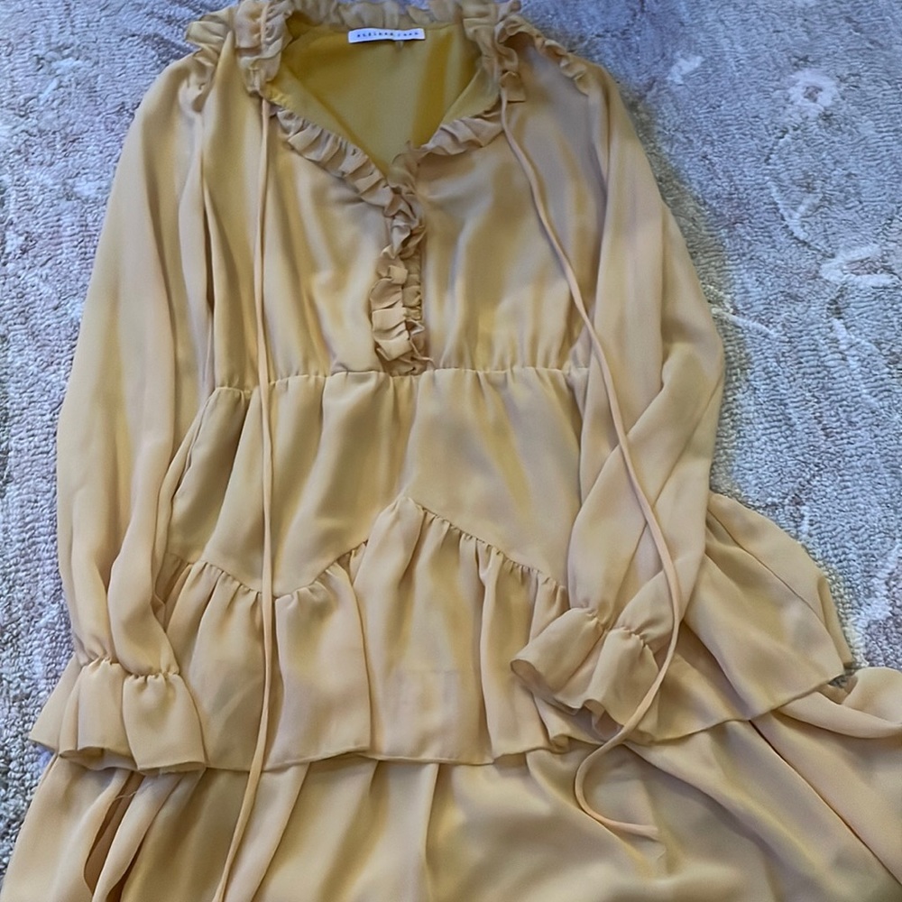 yellow endless rose dress size small